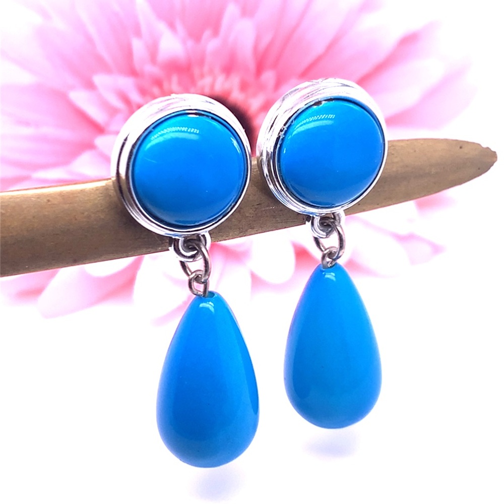 2/$14 Faux Turquoise Drop Earrings